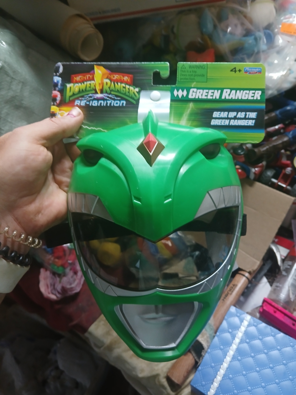 the Mighty Morphin Power Rangers Re-Ignition Green Ranger role play mask